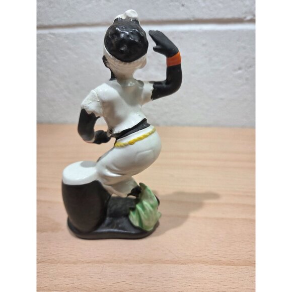Vintage Calypso Dancer Ceramic Figure Japan 5-1/2" Rare!  FLAWED - Picture 3 of 10